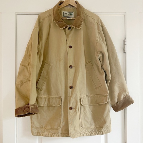 Vintage L.L. Bean Khaki Chore Coat - XL - Picture 1 of 6